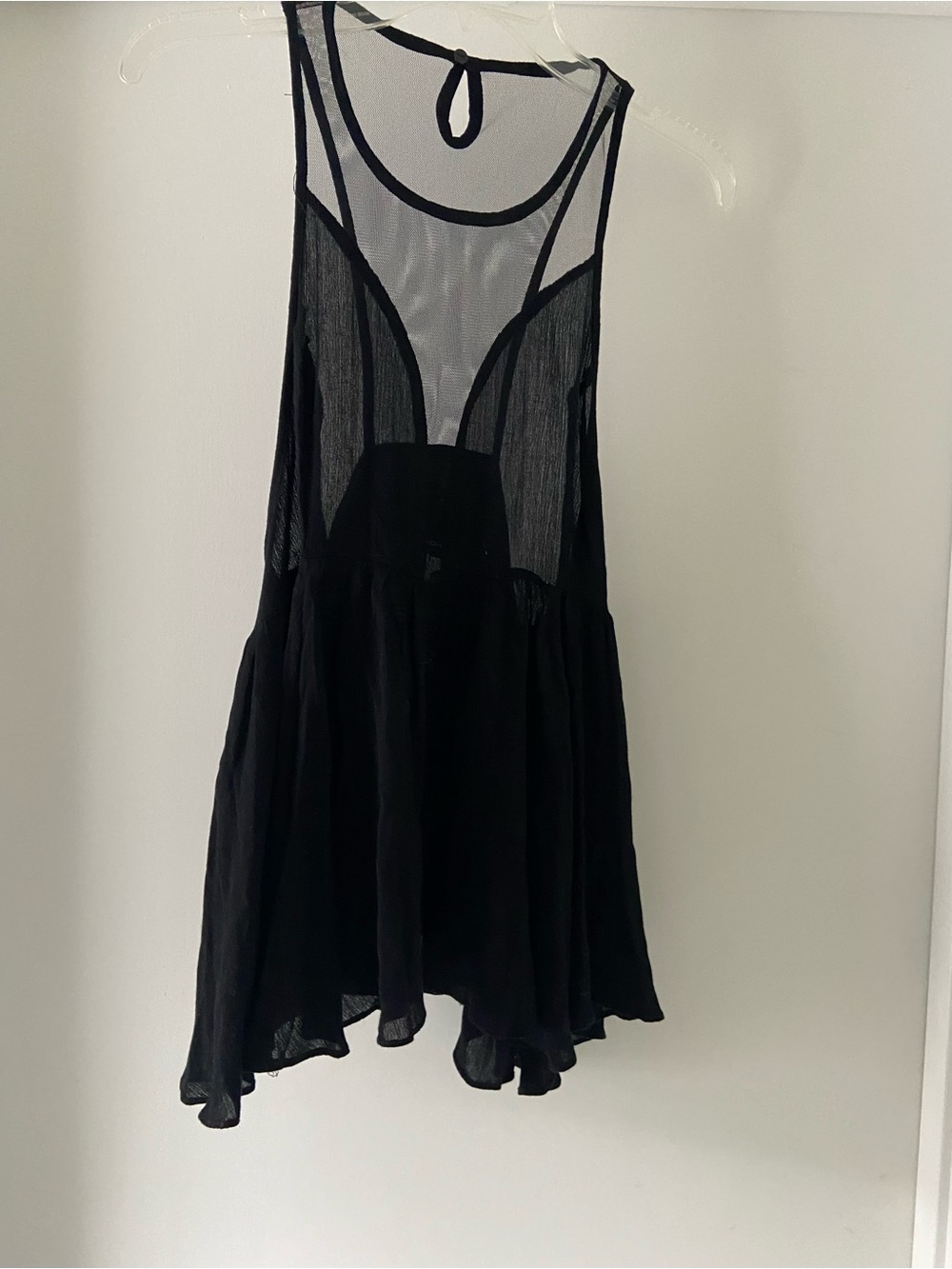Mustard Seed Black Mesh High-Low Swing Dress